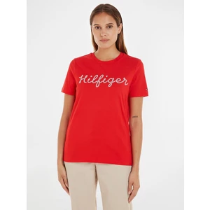 Červené dámské tričko Tommy Hilfiger - Dámské
