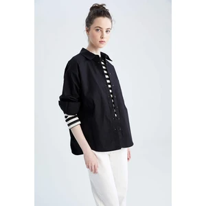 DEFACTO Oversize Fit Poplin Long Sleeve Shirt