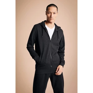 DEFACTO Regular Fit Hooded Zippered Cardigan