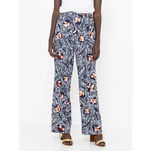 Dark blue floral trousers CAMAIEU - Women