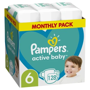 PAMPERS Active Baby 6 (13-18 kg) 128 ks Extra Large - jednorázové plienky