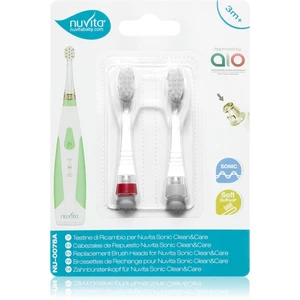 Nuvita Sonic Clean&Care Replacement Brush Heads náhradní hlavice pro sonický bateriový zubní kartáček pro miminka Medium 12m+ 2 ks