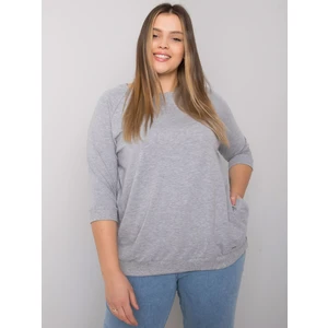 Gray melange plus size blouse in Emma cotton