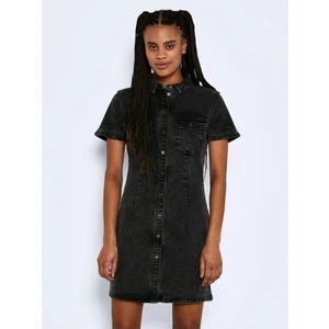 Black Denim Shirt Dress Noisy May Joy - Women