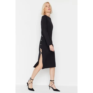 Trendyol Limited Edition Black Slit Detailed Dress