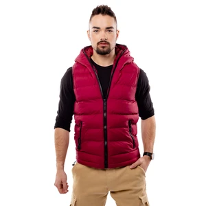 Men's quilted vest GLANO - burgundy