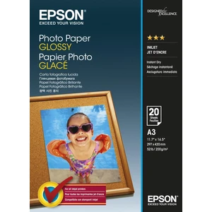 Epson Glossy Photo Paper, foto papír, lesklý, bílý, Stylus Color, Photo, Pro, A3, 200 g/m2, 20 ks, C13S042536, inkoustový