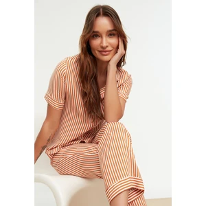 Trendyol Pajama Set - Orange - Plain