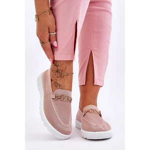 Women's slip-on sneakers with decoration Pink Alena