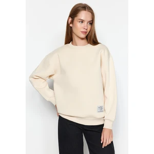 Trendyol Light Stone Label Detail Regular Crew Neck Knitted Sweatshirt