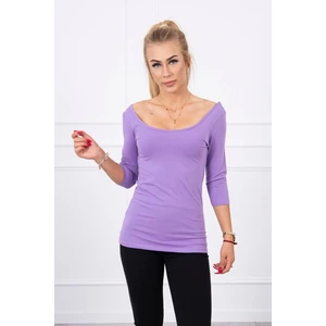 Round neckline blouse dark violet