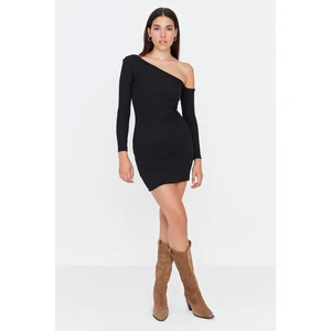 Trendyol Black Asymmetrical Knitted Dress