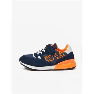 Orange-Blue Kids Sneakers with Suede Details Replay - Girls