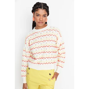 Trendyol Sweater - Ecru - Regular fit