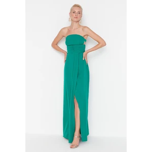 Trendyol Emerald Green Ruffle Detailed Evening Dress & Graduation Dress