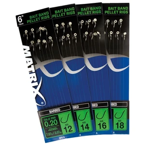 Matrix návazce 6” bait band pellet rigs barbed-velikost háčku 18