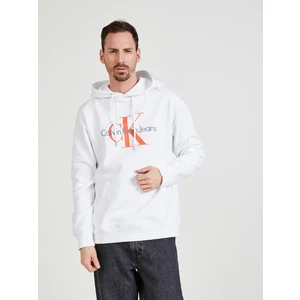 White Men's Patterned Hoodie Calvin Klein - Men