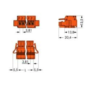 Zásuvkový konektor na kabel WAGO 2734-212/037-000, 56.72 mm, pólů 12, rozteč 3.81 mm, 25 ks