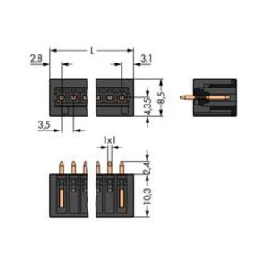 Konektor do DPS WAGO 734-140/105-604, 37.40 mm, pólů 10, rozteč 3.50 mm, 100 ks