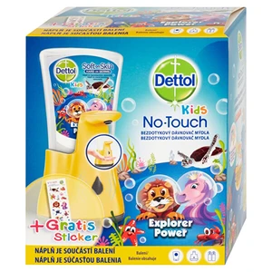 Dettol Bezdotykový dávkovač mydla pre deti Kids Le Zoo + tekuté mydlo Dobrodruh 250 ml