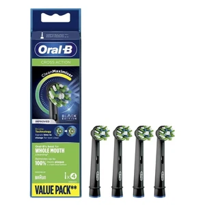 Oral B Náhradní kartáčkové hlavice s technologií CleanMaximiser CrossAction Black 4 ks