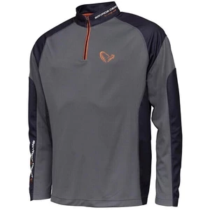 Savage Gear Maglietta Tournament Shirt 1/2 Zip Sedona Grey 2XL