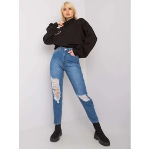 Kessy RUE PARIS blue ripped mom jeans