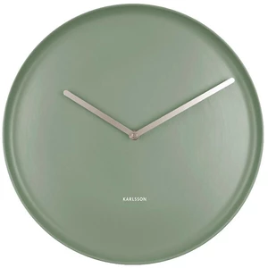 KARLSSON Nástěnné hodiny Plate – zelená