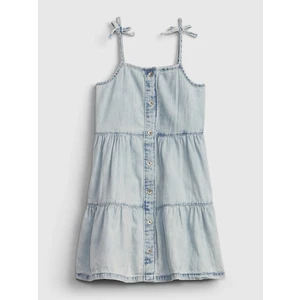 Modré holčičí dětské šaty denim acid tiered dress