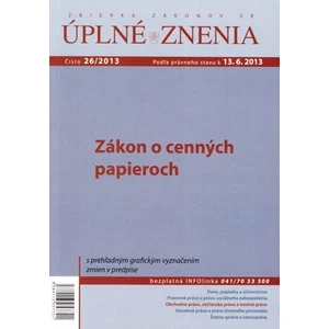 UZZ 26/2013 Zákon o cenných papieroch