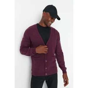 Trendyol Plum Men's Slim Fit Pocket Knitwear Cardigan