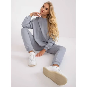 Basic gray oversize sweatshirt with long sleeves