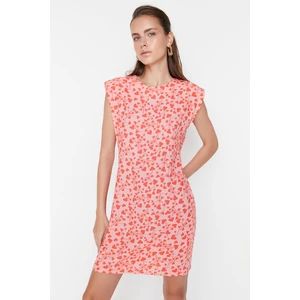 Trendyol Red Padded Patterned Dress