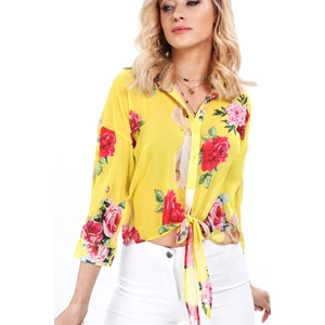 Yellow summer shirt with flowers