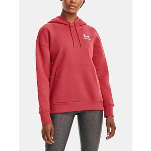 Mikina Under Armour 1373033-690, dámska, červená farba, s kapucňou, jednofarebná