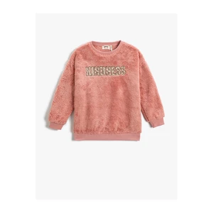 Koton Plush Sweatshirt Crew Neck