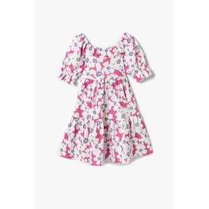 Koton Girl's Pink Patterned Dress