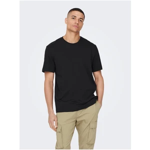 Black mens basic T-shirt ONLY & SONS Max Life - Men