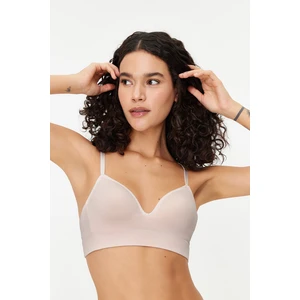 Trendyol Powder Pink Seamless Strappy Non-wired Cupped Bralette Knit Bra