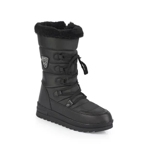 Capone Outfitters Trak Sole Women's Snow Boots with Side Zippered Collar Furry Laced Parachute Fabric