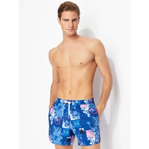 Blue Mens Patterned Swimwear Armani Exchange - Men