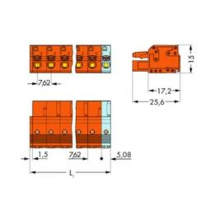 Zásuvkový konektor na kabel WAGO 2231-707/026-000, 52.22 mm, pólů 7, rozteč 7.62 mm, 50 ks