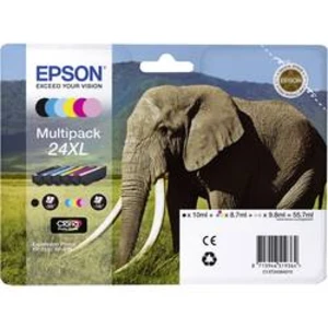 Sada náplní do tlačiarne Epson T2438, 24XL C13T24384011, čierna, zelenomodrá, purpurová, žltá, svetlá zelenomodrá, svetlá purpurová