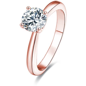 Beneto Růžově pozlacený stříbrný prsten s krystaly AGG201 50 mm