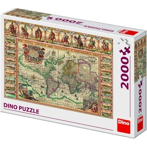 Dino Puzzle Historická Mapa Světa 2000 dílků