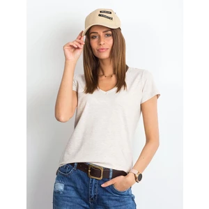 Melange beige v-neck t-shirt