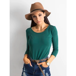 Basic dark green cotton blouse