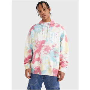 Blue-White Men's Patterned Hoodie Tommy Jeans - Men