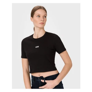 Black Women's Cropped T-Shirt VANS Flying V Crop Crew - Women