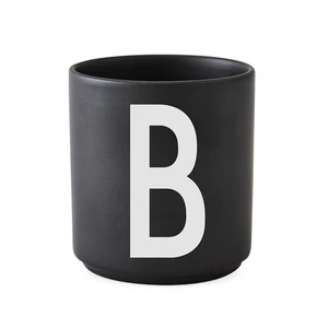 Čierny porcelánový hrnček Design Letters Alphabet B, 250 ml
